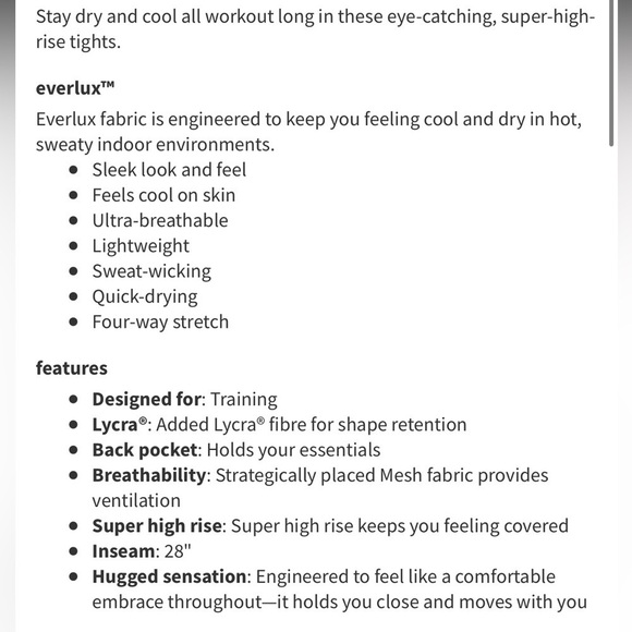 Lululemon Mastered Motion High-Rise Tight 28"
Black size 4 - Picture 9 of 9